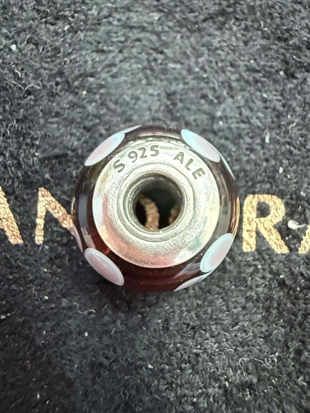 Authentic Pandora Retired Purple Flowers For You Murano Glass Charm ALE 790643 - Picture 6 of 6